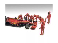Alternative view of Formula One F1 Pit Crew 7 Figure Set Team Red Release III for 1/43 Scale Models by American Diorama