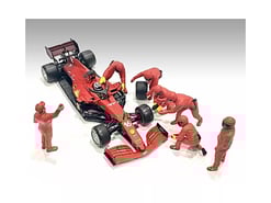 Alternative view of Formula One F1 Pit Crew 7 Figure Set Team Red Release III for 1/18 Scale Models by American Diorama