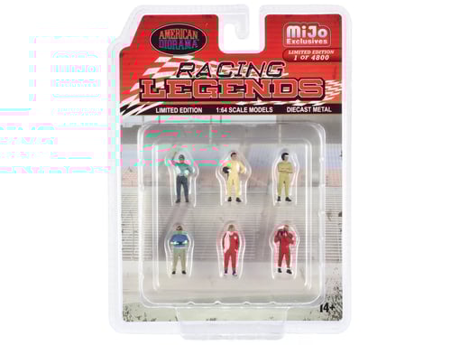 "Racing Legends" 6 piece Diecast Set (6 Driver Figures) Limited Edition to 4800 pieces Worldwide 1/64 Scale Models by American Diorama