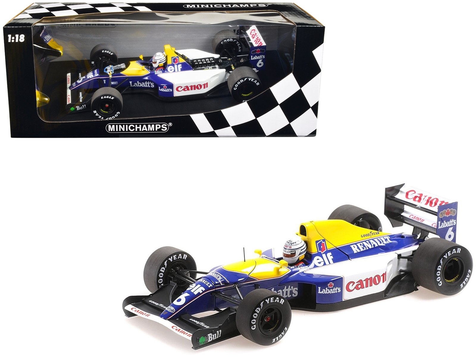 Riccardo Patrese F1 Model Car Williams Racing 1990s 1/18 Minichamps