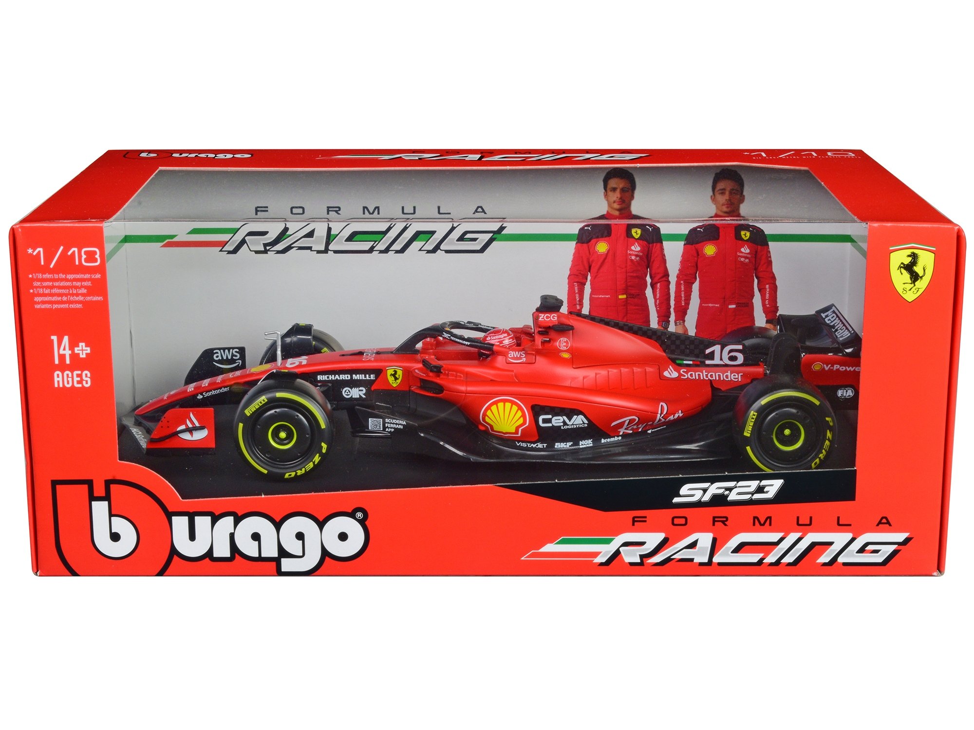 Modellino F1 Bburago 1/18 Ferrari F1 SF-23 2023 #16 Charles Leclerc |  Motorsport Maranello Store