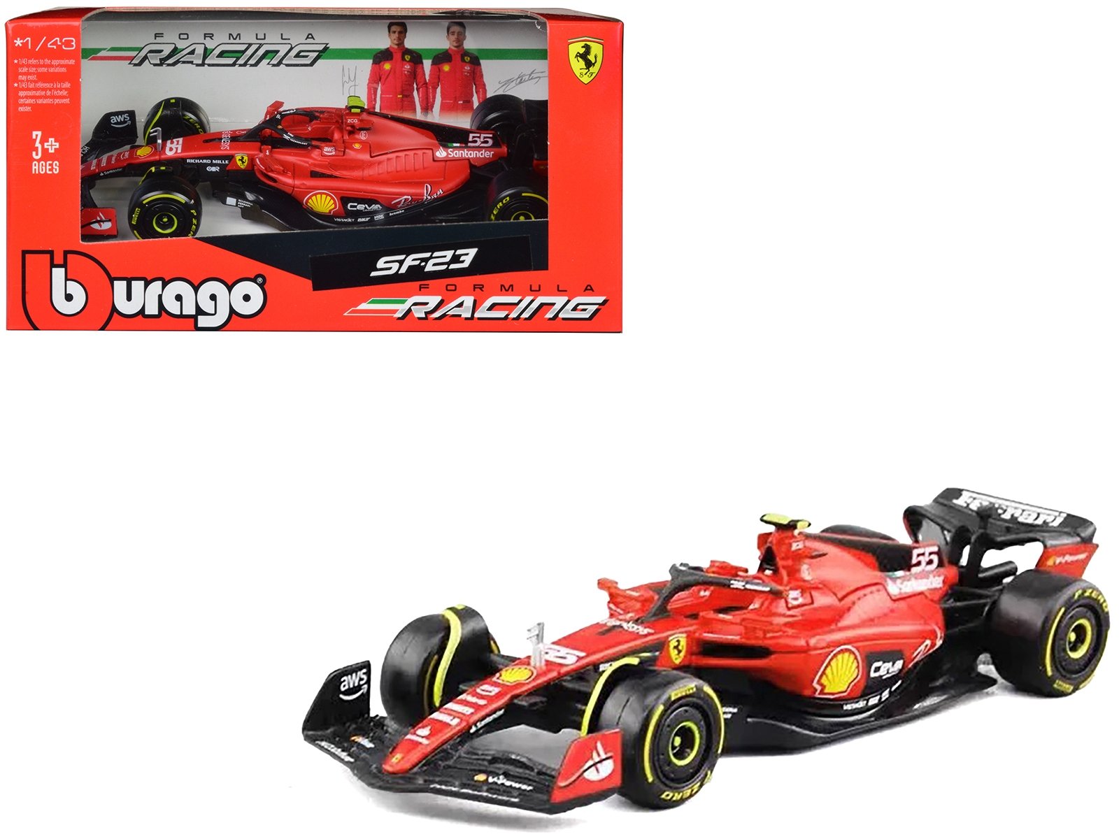 Carlos Sainz F1 Model Car Ferrari 2023 1/43 Bburago