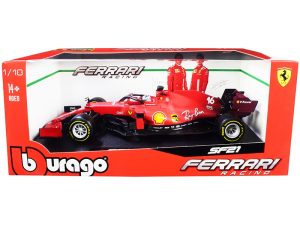 Alternative view of Charles Leclerc F1 Model SF21 Ferrari Racing Series 1/18 Diecast Model Car by Bburago 2021