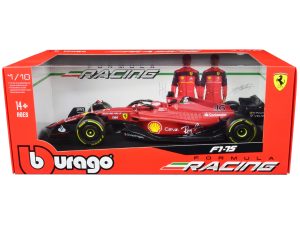 Alternative view of Charles Leclerc "Ferrari Racing" Formula One F1 Model Ferrari Racing 2022 - Bburago 1/18 Diecast Car