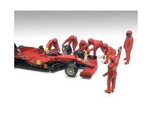 Alternative view of Formula One F1 Pit Crew 7 Figure Set Team Red Release III for 1/43 Scale Models by American Diorama