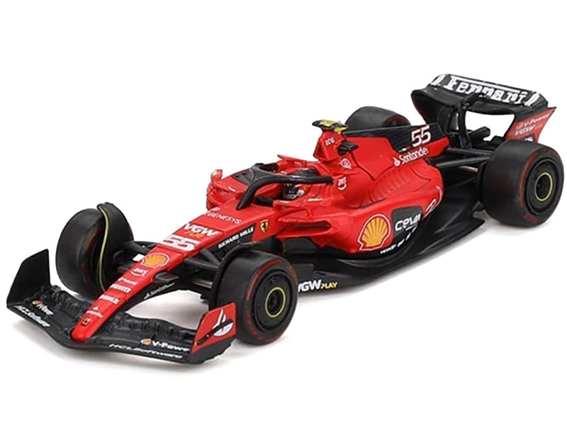 Alternative view of Ferrari SF-23 #55 Carlos Sainz Formula One F1 "Bahrain GP" (2023) 1/64 Diecast Model Car by BBR