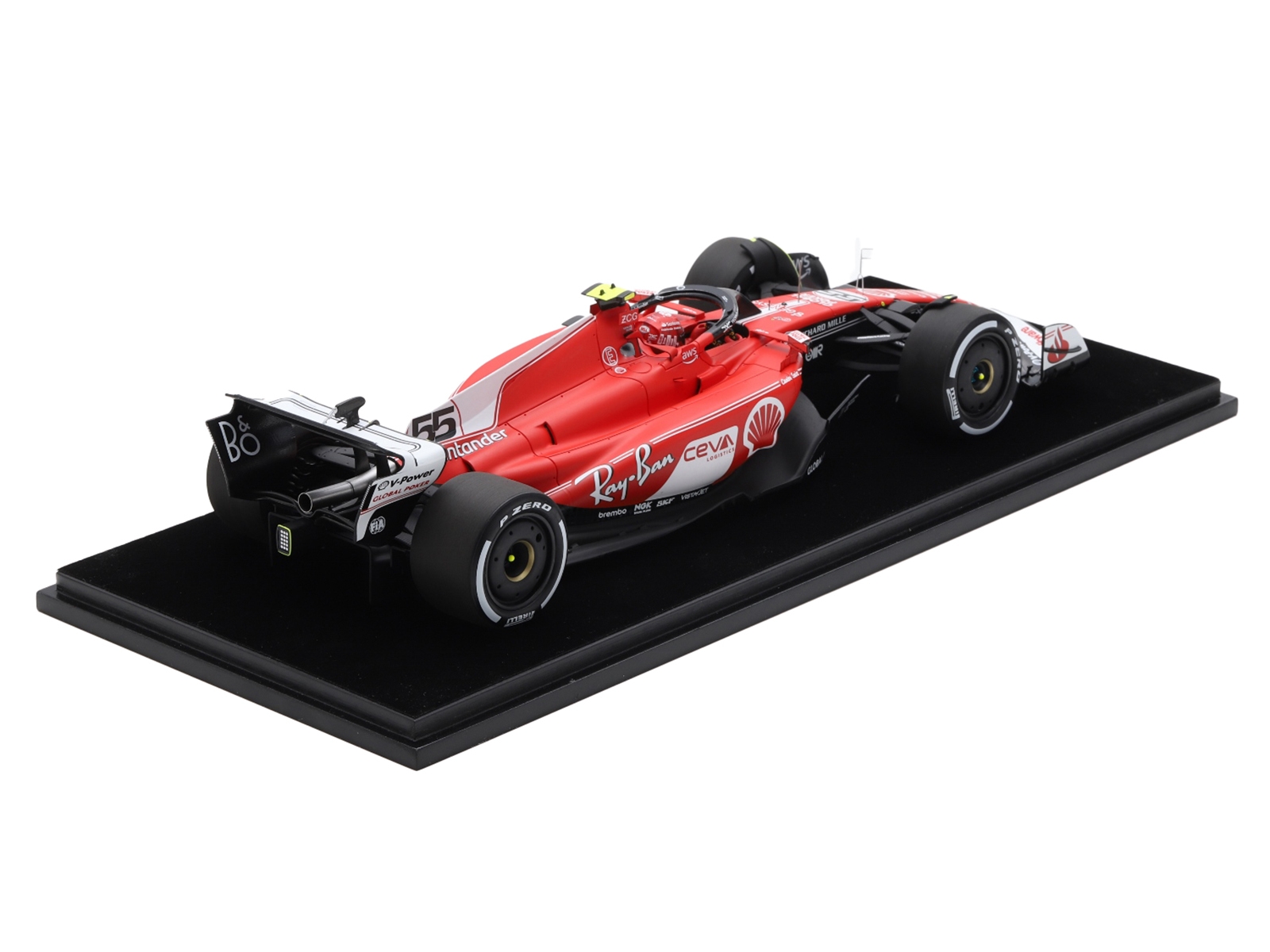 Alternative view of Ferrari SF-23 #55 Carlos Sainz Formula One F1 "Las Vegas GP" (2023) with Acrylic Display Case 1/18 Model Car by LookSmart