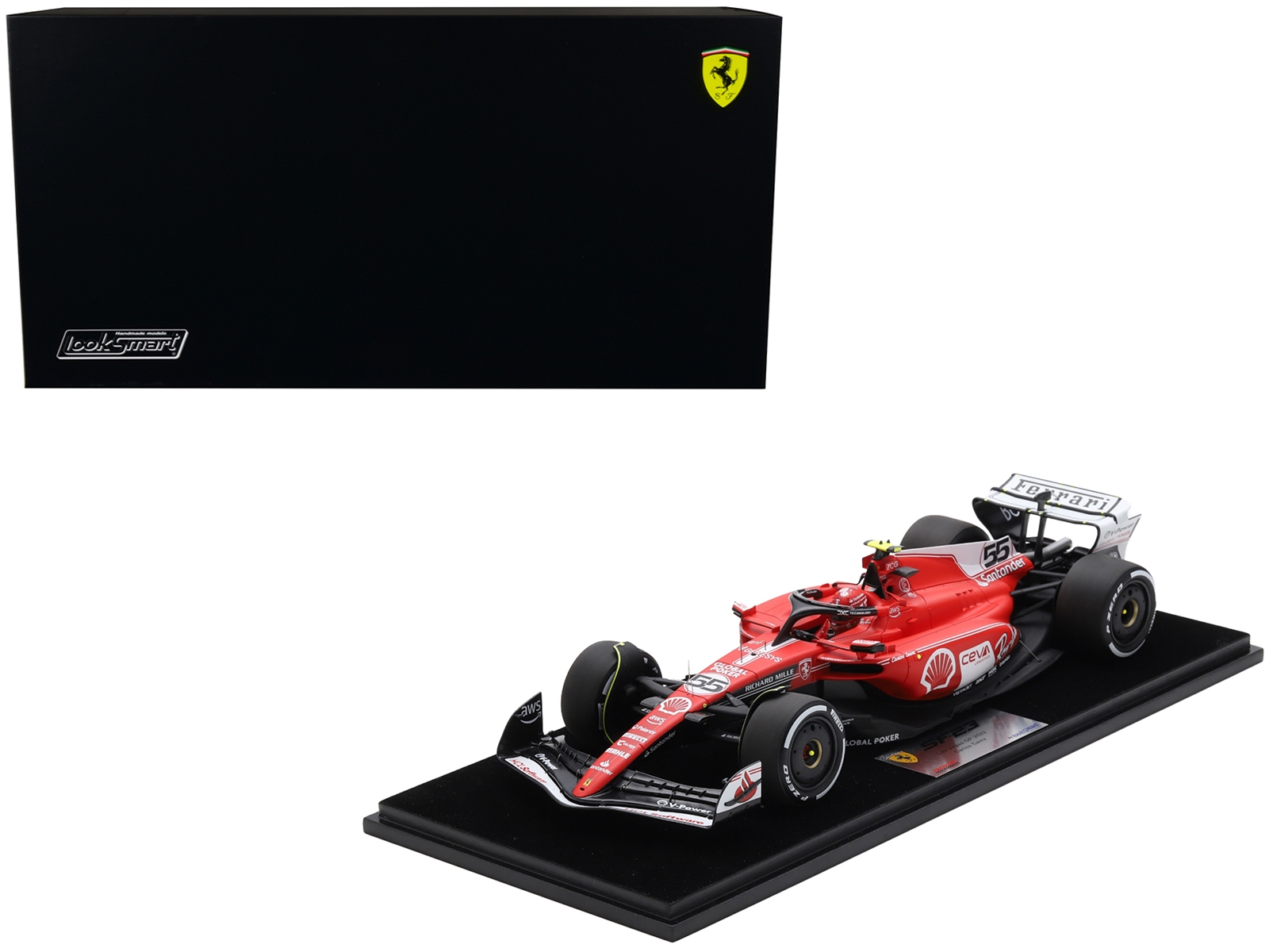 Ferrari SF-23 #55 Carlos Sainz Formula One F1 "Las Vegas GP" (2023) with Acrylic Display Case 1/18 Model Car by LookSmart - Image 3