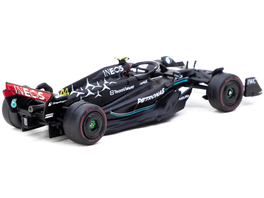 Alternative view of Mercedes-AMG F1 W14 E Performance #44 Lewis Hamilton Pole Position Formula One F1 "Hungarian GP" (2023) "Global64" Series 1/64 Diecast Model Car by Tarmac Works