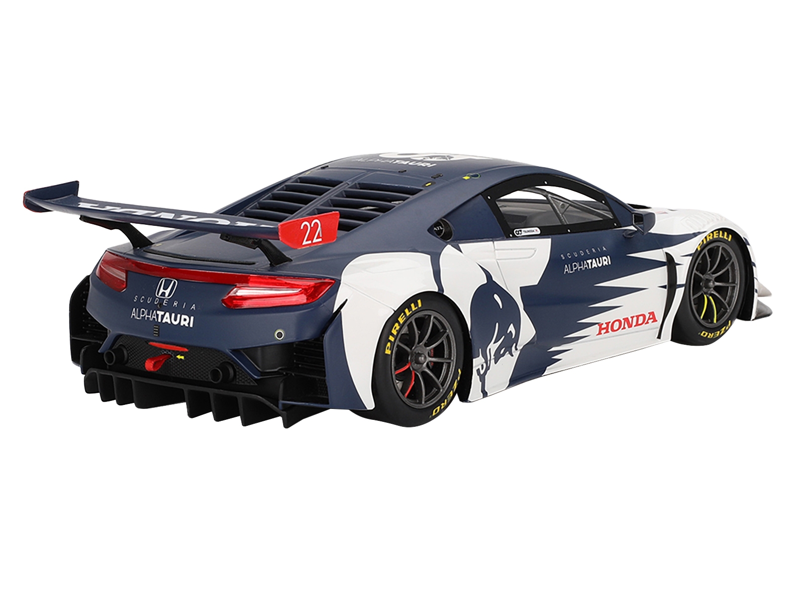Alternative view of Honda NSX GT3 EVO #22 Yuki Tsunoda "AlphaTauri" "Red Bull Formula Nurburgring" (2023) 1/18 Model Car by Top Speed