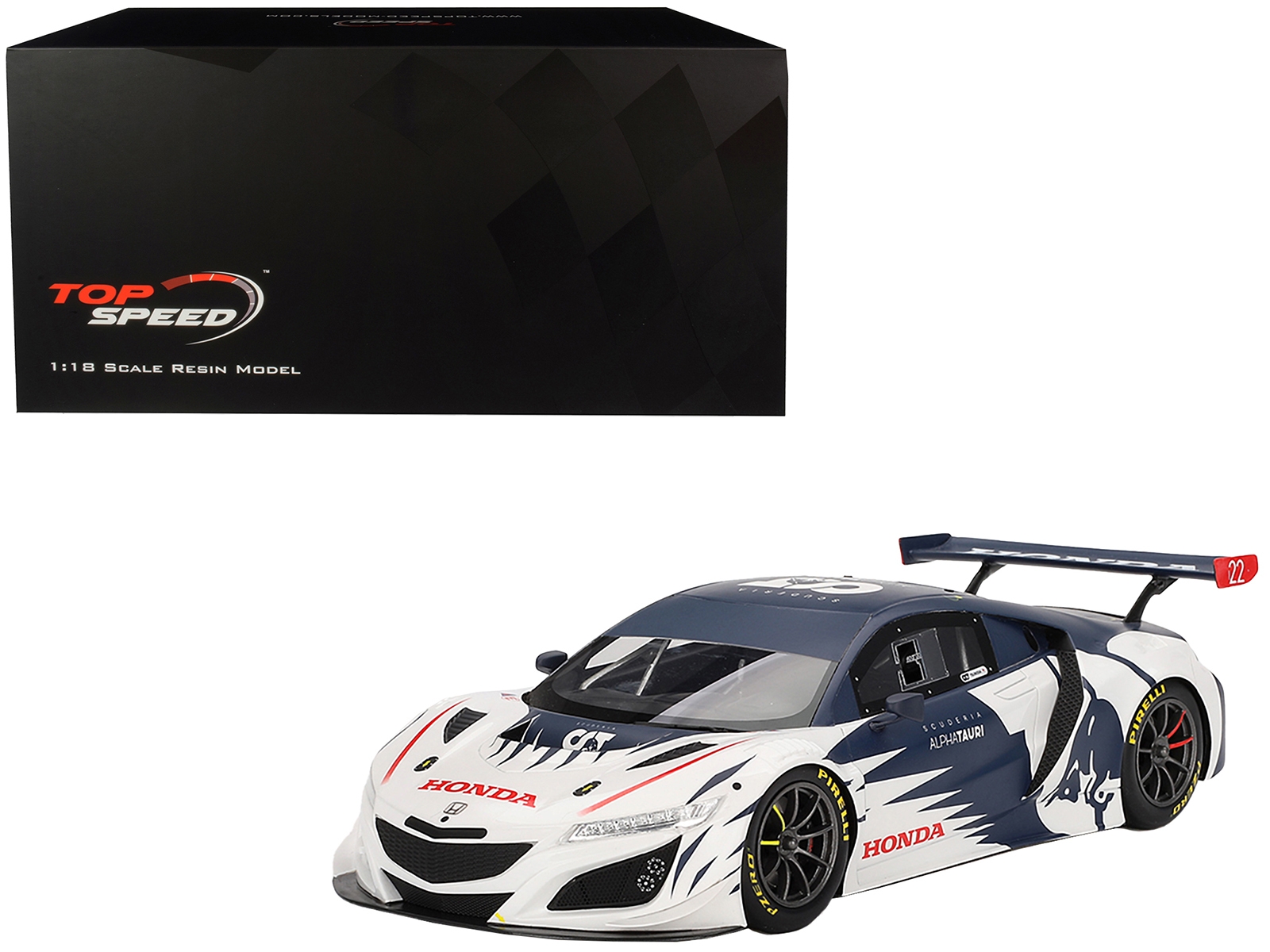 Honda NSX GT3 EVO #22 Yuki Tsunoda "AlphaTauri" "Red Bull Formula Nurburgring" (2023) 1/18 Model Car by Top Speed - Image 4